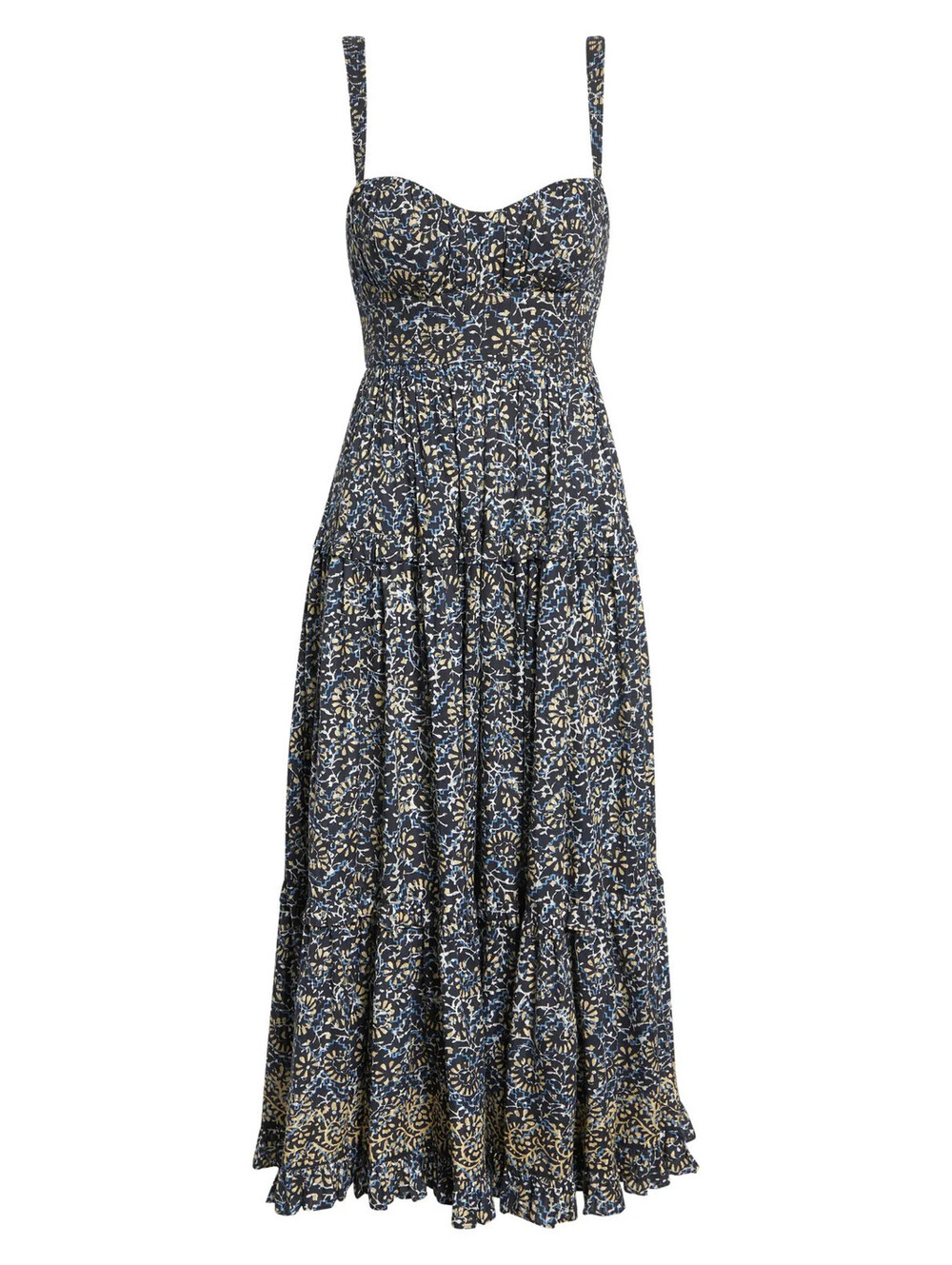 NEW, Ulla Johnson Ophelia Floral Print Sleeveless Tiered Dress Sz 4 #MD2490